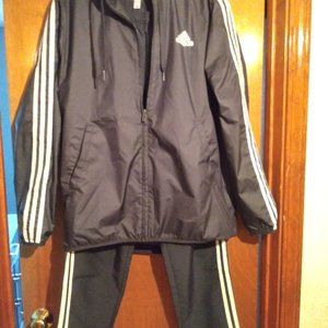 Adidas blue windbreaker sweatsuit